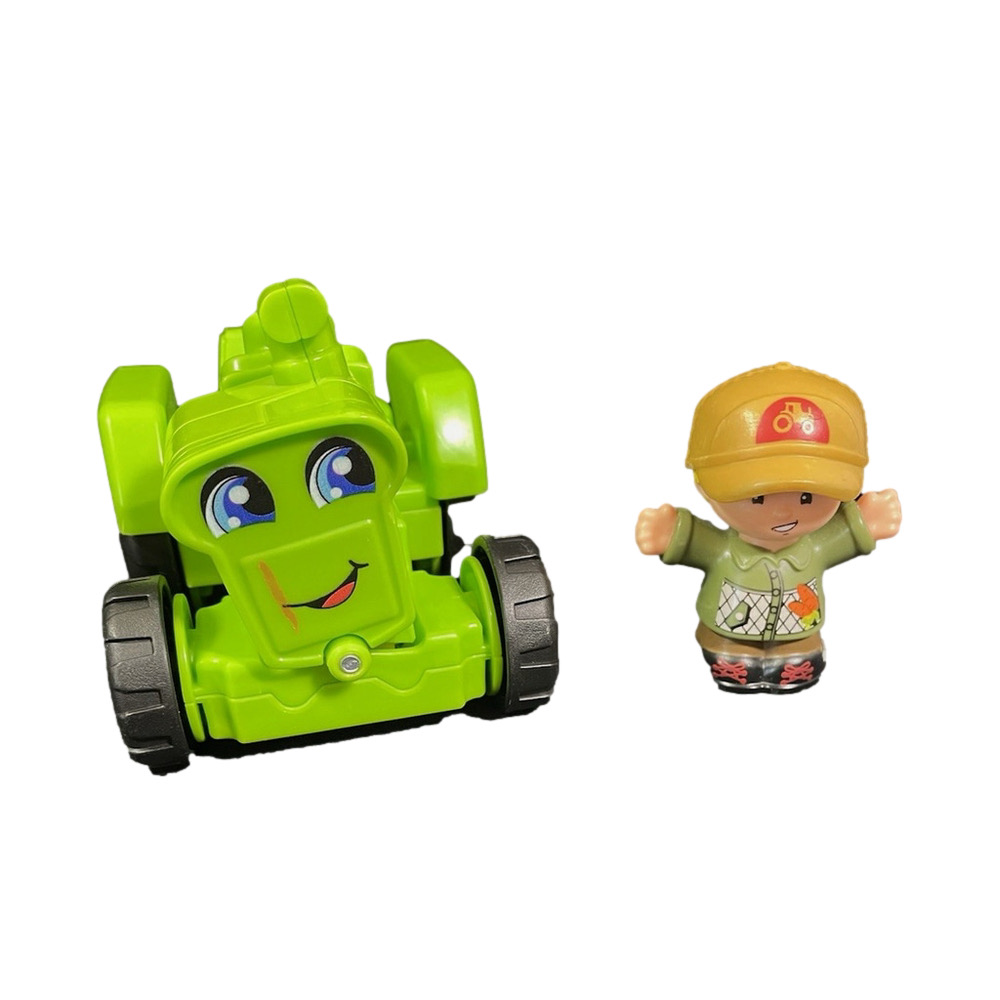 Fisher Price Little People Helpful Harvester Green Tractor and Removable Farmer
